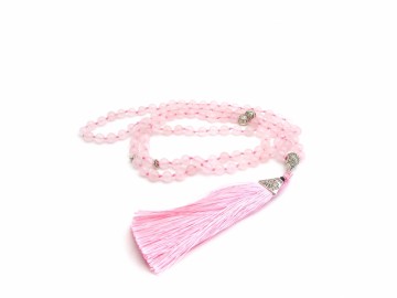Mala ketting Rozen kwarts edelsteen