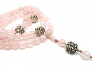 Mala ketting rose quartz