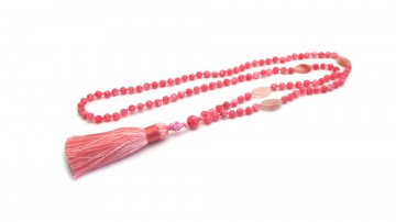 Mala pink  jade edelsteen