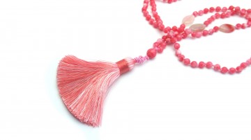 Mala pink  jade edelsteen