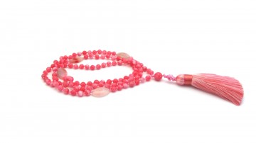 Mala pink  jade edelsteen