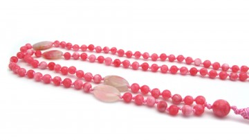 Mala pink  jade edelsteen