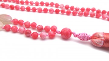 Mala pink  jade edelsteen