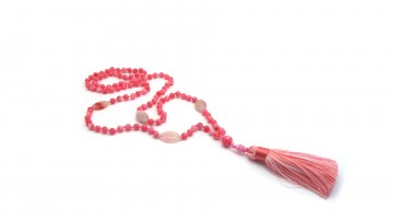 Mala pink  jade edelsteen