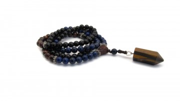 Mala tijgeroog hanger lapis en onyx