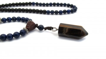 Mala tijgeroog hanger lapis en onyx