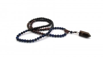 Mala tijgeroog hanger lapis en onyx