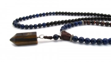 Mala tijgeroog hanger lapis en onyx