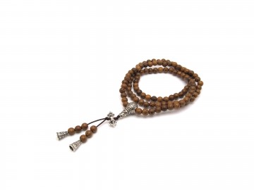 Mala ketting hout zilver