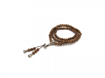 Mala ketting hout zilver