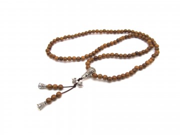 Mala ketting hout zilver