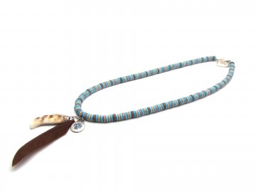 Meiden ketting  blue feather