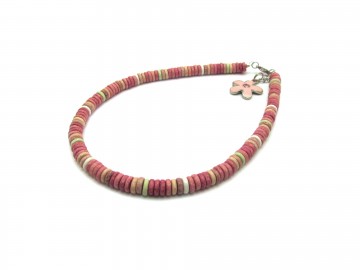 Meisjes ketting ibiza pink flower13