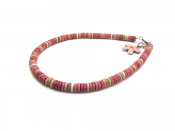Meisjes ketting ibiza pink flower14