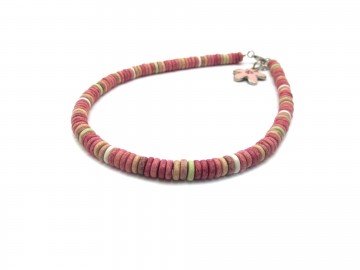 Meisjes ketting ibiza pink flower15