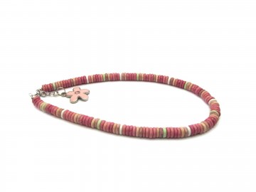 Meisjes ketting ibiza pink flower3