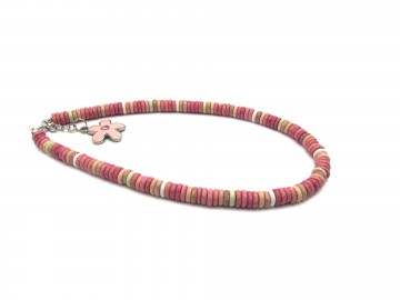 Meisjes ketting ibiza pink flower4