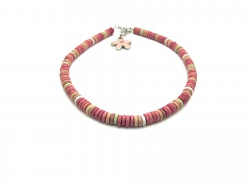 Meisjes ketting ibiza pink flower6