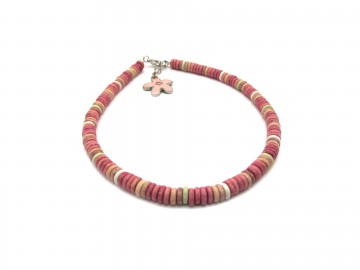 Meisjes ketting ibiza pink flower8