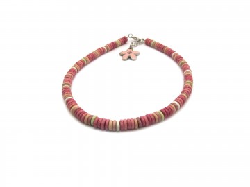 Meisjes ketting ibiza pink flower9