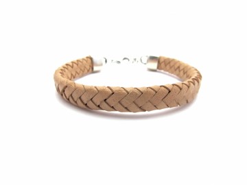 Leren gevlochten armband