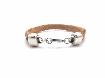 Leren gevlochten armband
