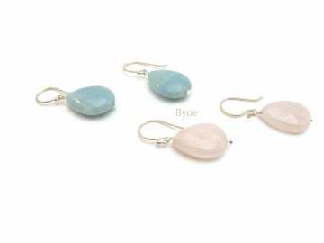 Oorbellen Rose Quartz druppel