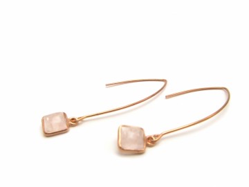 Oorbellen Rose Quartz