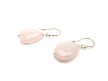Oorbellen Druppel Oorbellen Rose Quartz