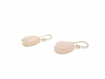 Oorbellen Rose Quartz druppel