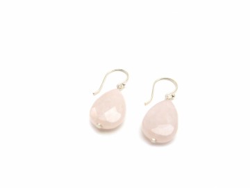 Oorbellen Rose Quartz druppel