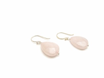 Oorbellen Rose Quartz druppel