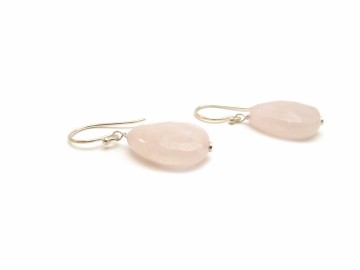 Oorbellen Rose Quartz druppel