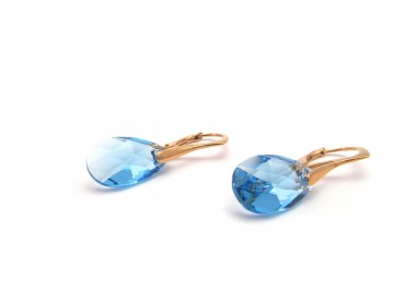 Oo swarovski leverback rose blauw