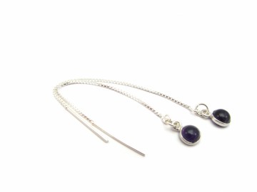 Oorbellen Amethist Edelsteen.