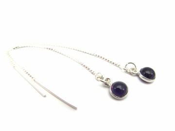 Oorbellen Amethist Edelsteen.