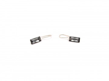 Oorbellen diamond black zilver