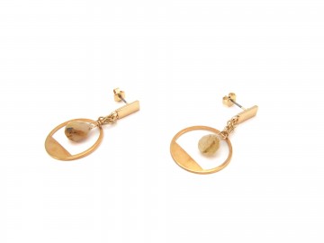 Oorbellen goud citiren quarz