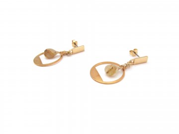 Oorbellen goud citiren quartz