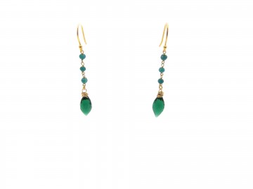 Oorbellen goud edelsteen chrome diopside