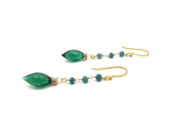 Oorbellen goud edelsteen chrome diopside