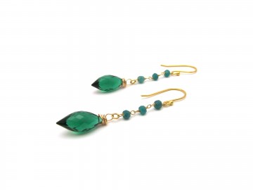 Oorbellen goud edelsteen chrome diopside