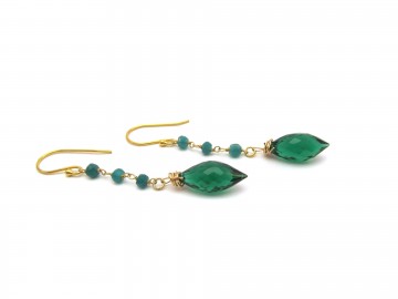 Oorbellen goud edelsteen chrome diopside