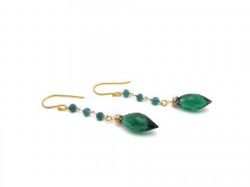 Oorbellen goud edelsteen chrome diopside