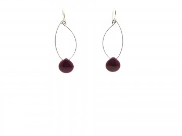 Oorbellen jade purple