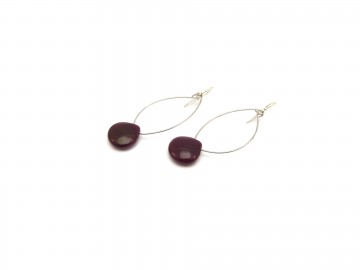 Oorbellen jade purple