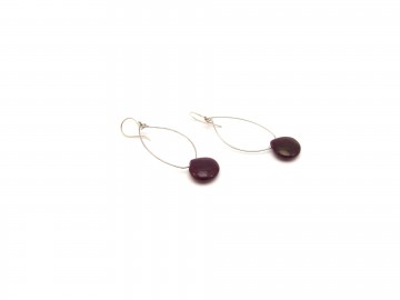 Oorbellen jade purple