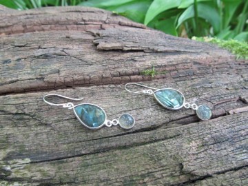 Oorbellen labradoriet bosfoto