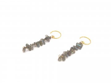 Oorbellen labradoriet goud