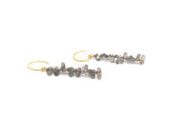 Oorbellen labradoriet goud